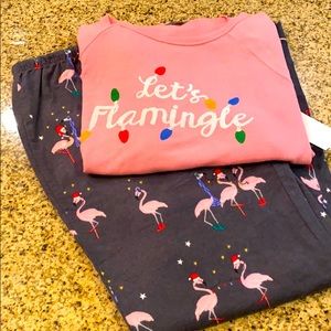 Brand new PJ savage flamingo pajamas set